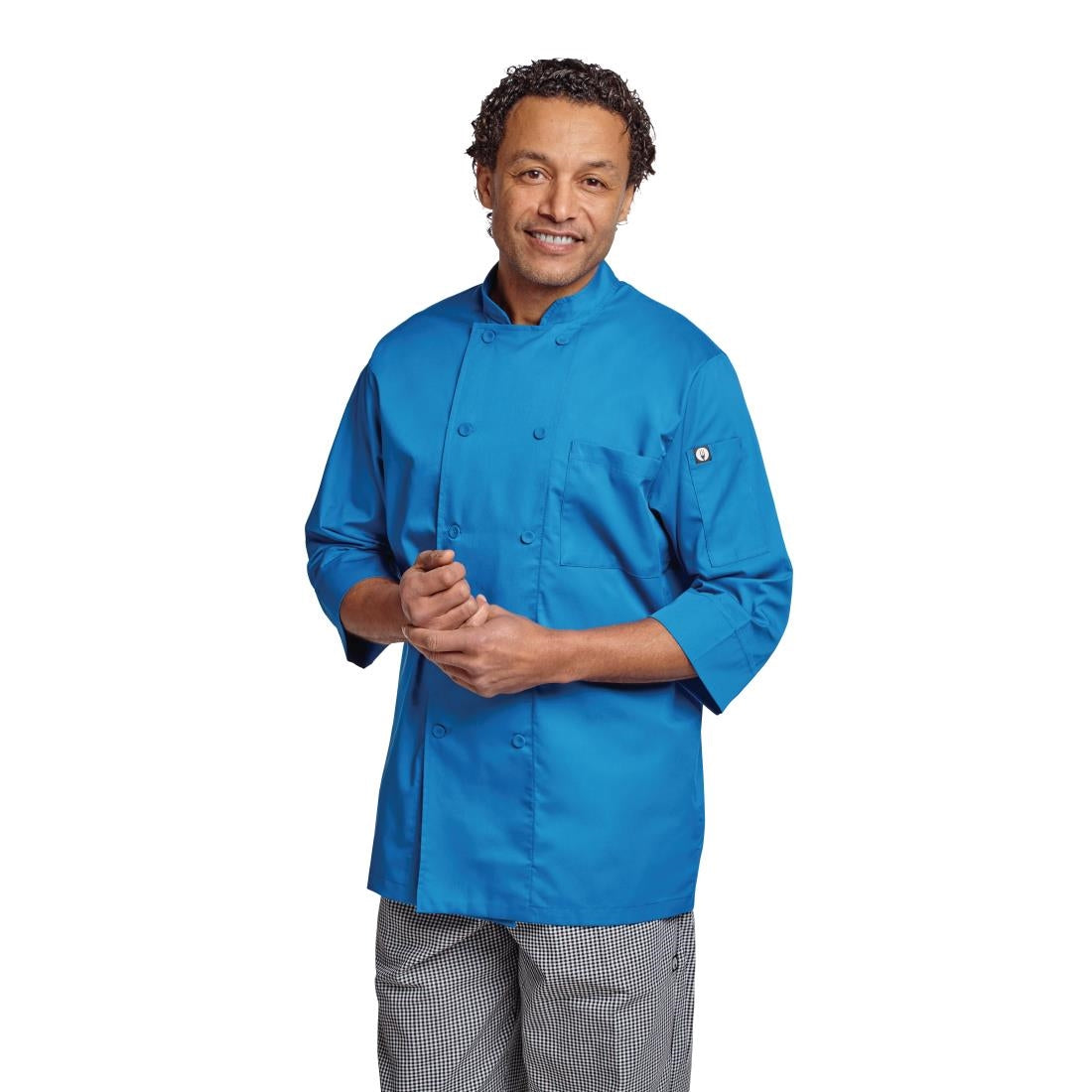 B178-XS Chef Works Unisex Chefs Jacket Blue XS JD Catering Equipment Solutions Ltd