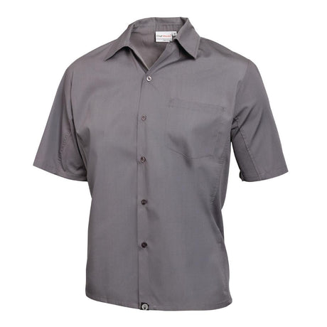 B179-XL Chef Works Unisex Cool Vent Chefs Shirt Grey XL JD Catering Equipment Solutions Ltd