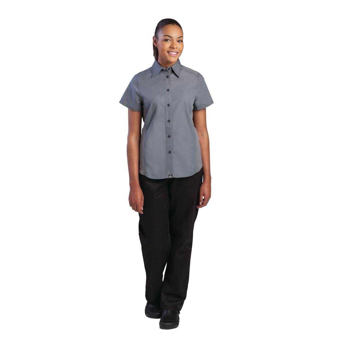 B182-L Chef Works Womens Grey Cool Vent Chef Shirt L JD Catering Equipment Solutions Ltd