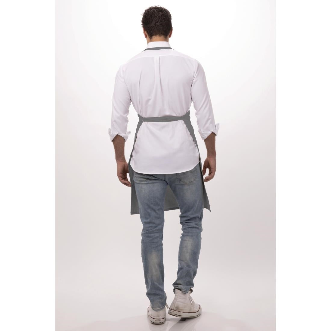B192 Chef Works Bib Apron Grey JD Catering Equipment Solutions Ltd