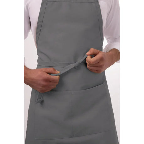 B192 Chef Works Bib Apron Grey - JD Catering Equipment Solutions Ltd