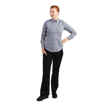 B217-XXL Chef Works Womens Gingham Shirt Black 2XL - JD Catering Equipment Solutions Ltd