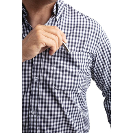 B219-S Chef Works Mens Gingham Shirt Black S JD Catering Equipment Solutions Ltd