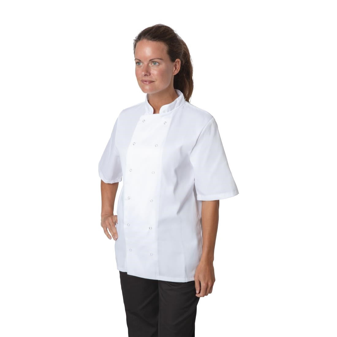 B250-L Whites Boston Unisex Short Sleeve Chefs Jacket White L JD Catering Equipment Solutions Ltd