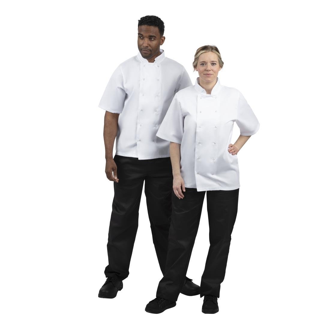 B250-S Whites Boston Unisex Short Sleeve Chefs Jacket White S JD Catering Equipment Solutions Ltd
