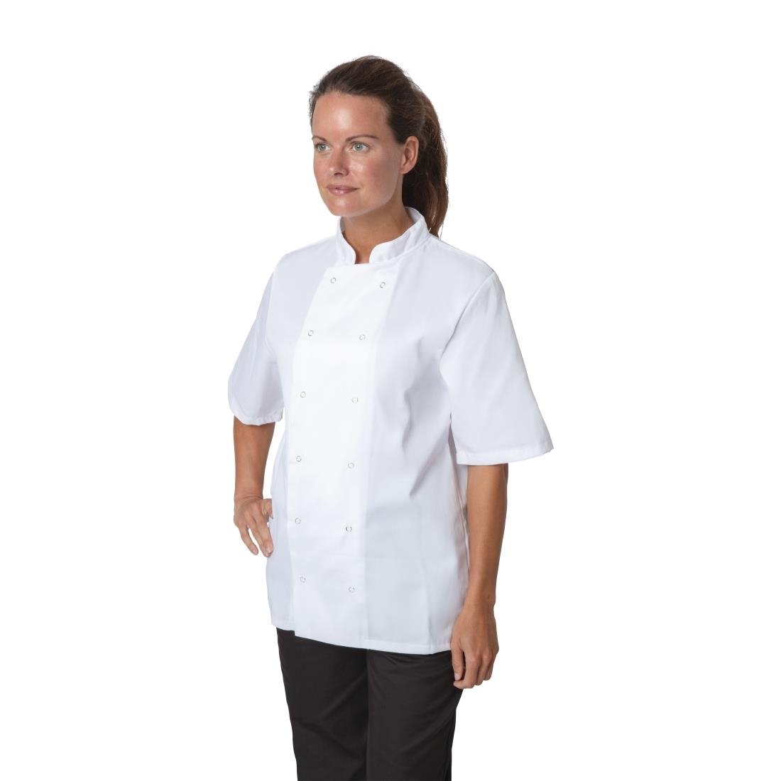 B250-XL Whites Boston Unisex Short Sleeve Chefs Jacket White XL JD Catering Equipment Solutions Ltd
