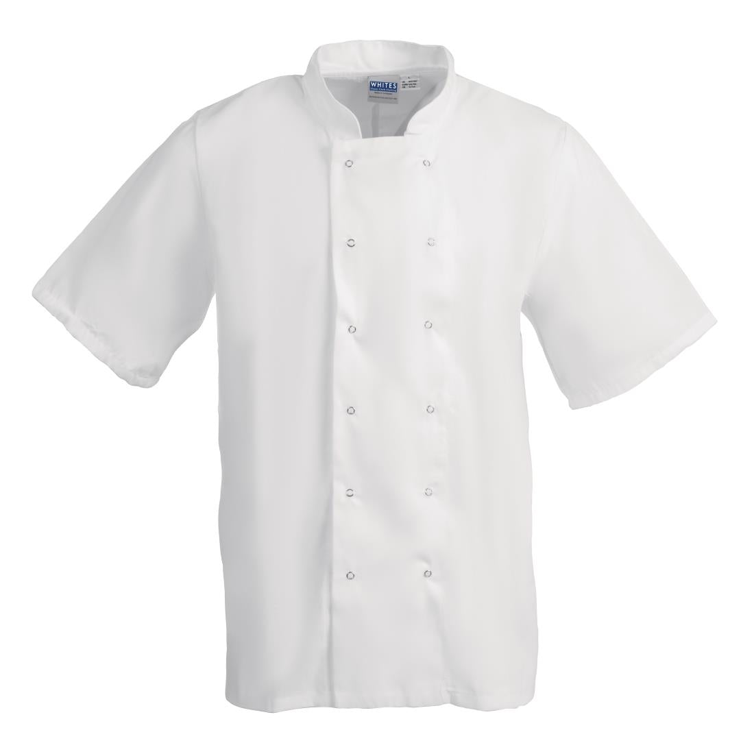 B250-XL Whites Boston Unisex Short Sleeve Chefs Jacket White XL JD Catering Equipment Solutions Ltd