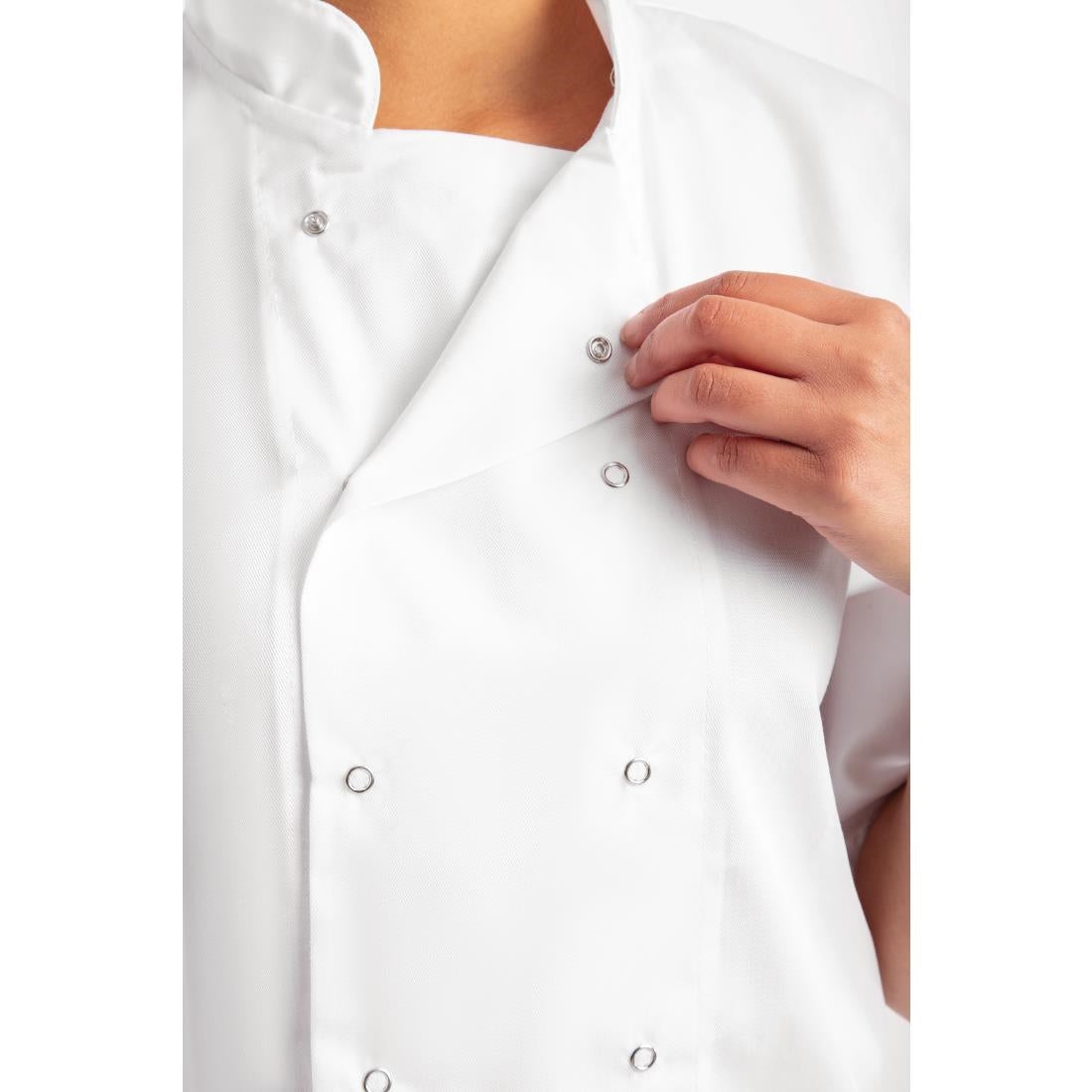 B250-XXL Whites Boston Unisex Short Sleeve Chefs Jacket White 2XL JD Catering Equipment Solutions Ltd