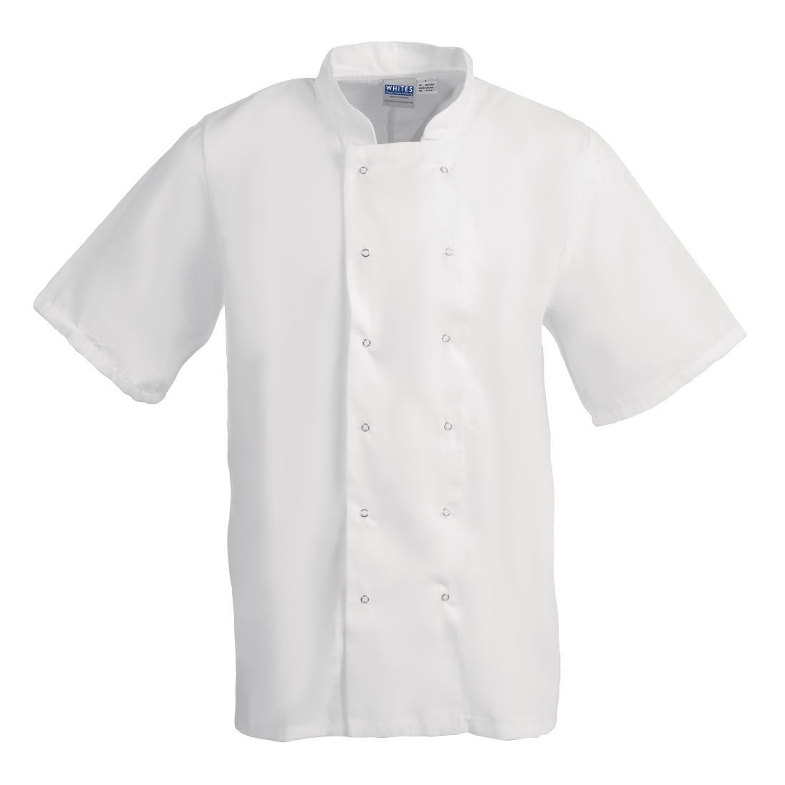 B250-XXL Whites Boston Unisex Short Sleeve Chefs Jacket White 2XL JD Catering Equipment Solutions Ltd