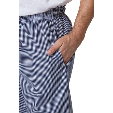 B311-L Whites Unisex Vegas Chefs Trousers Small Blue and White Check L JD Catering Equipment Solutions Ltd