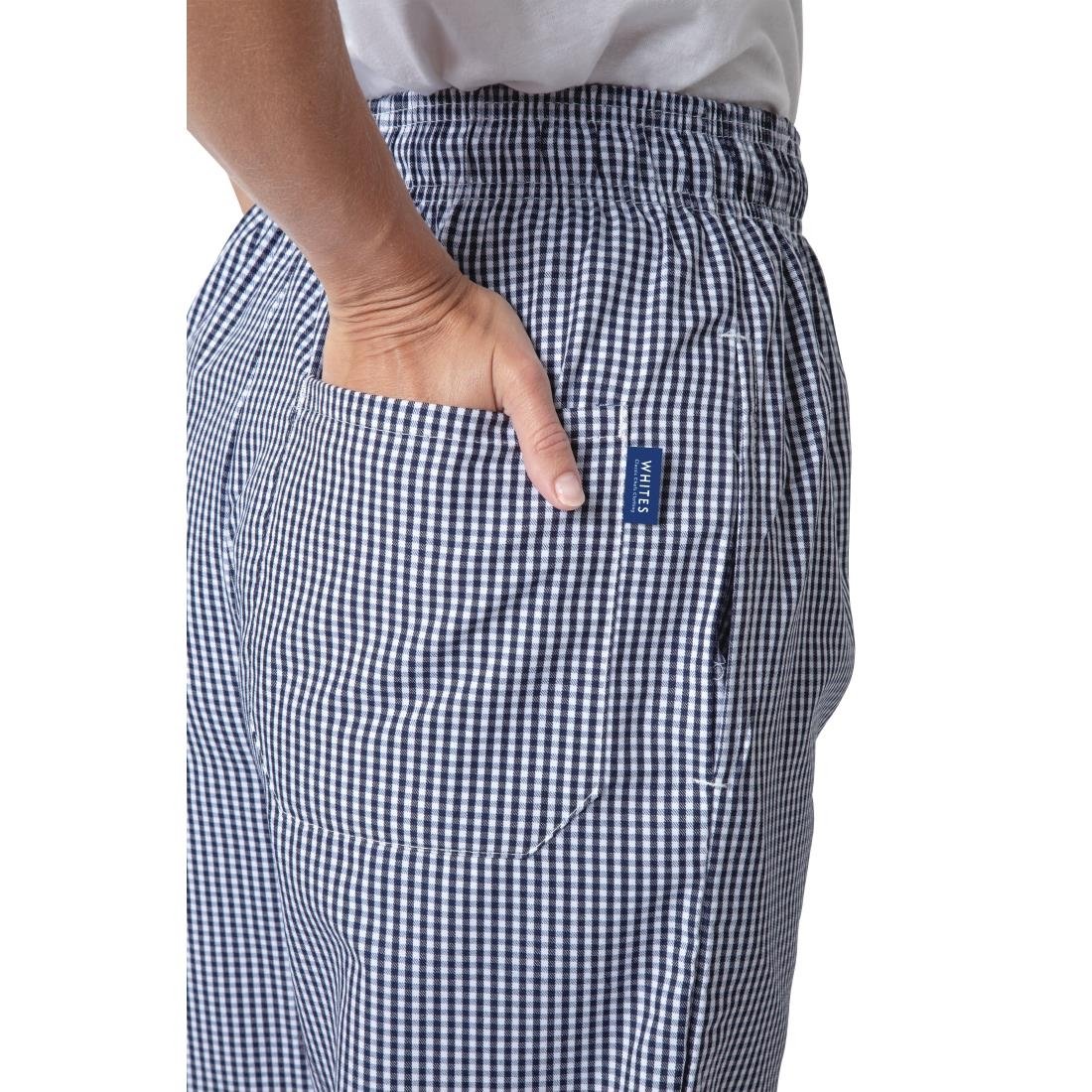 B311-S Whites Unisex Vegas Chefs Trousers Small Blue and White Check S JD Catering Equipment Solutions Ltd