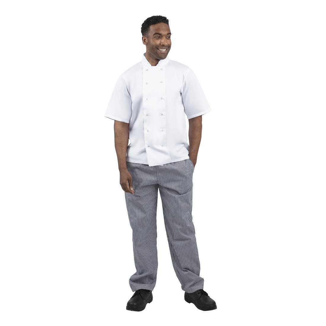 B311-S Whites Unisex Vegas Chefs Trousers Small Blue and White Check S JD Catering Equipment Solutions Ltd