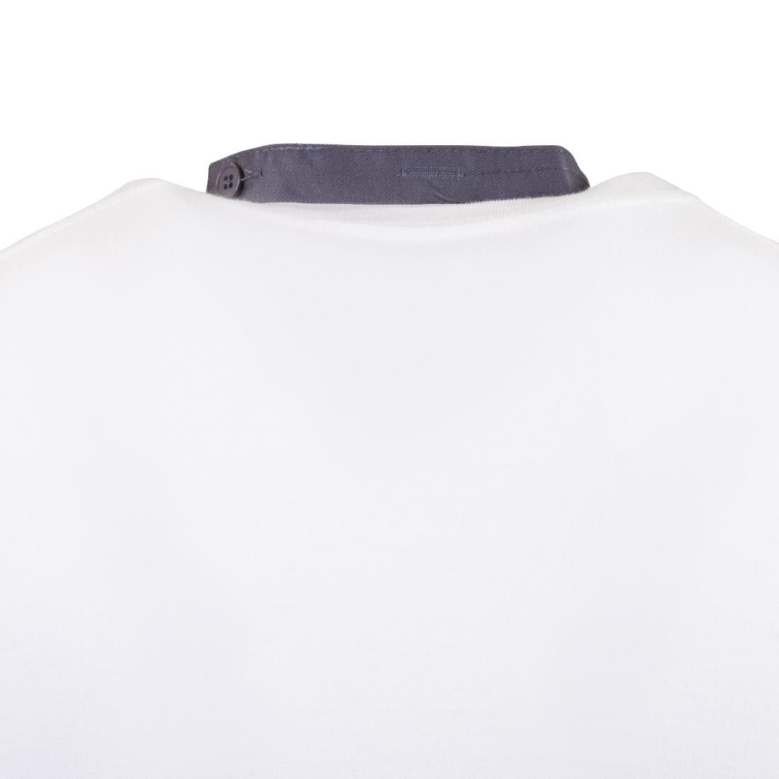 B422 Whites V Neck Service Apron Charcoal JD Catering Equipment Solutions Ltd