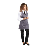 B422 Whites V Neck Service Apron Charcoal JD Catering Equipment Solutions Ltd