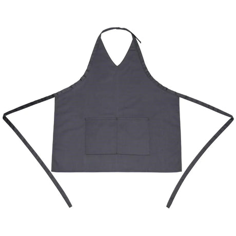 B422 Whites V Neck Service Apron Charcoal - JD Catering Equipment Solutions Ltd