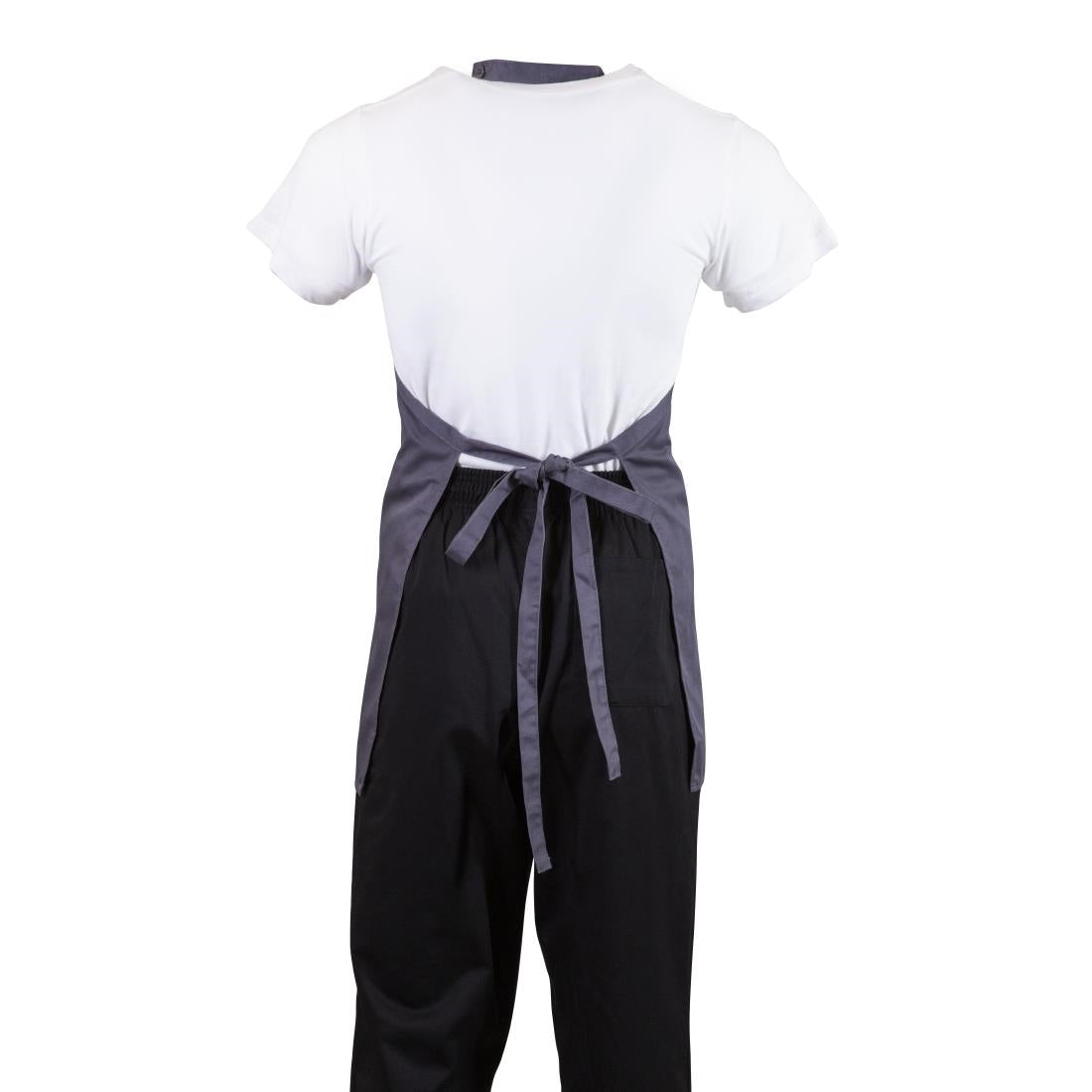 B422 Whites V Neck Service Apron Charcoal JD Catering Equipment Solutions Ltd