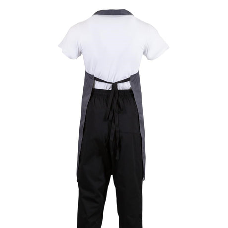 B426 Whites Polycotton Bib Apron Charcoal JD Catering Equipment Solutions Ltd