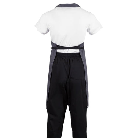 B426 Whites Polycotton Bib Apron Charcoal JD Catering Equipment Solutions Ltd