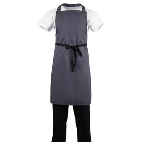 B426 Whites Polycotton Bib Apron Charcoal JD Catering Equipment Solutions Ltd