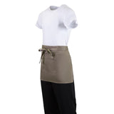 B432 Whites Short Bistro Apron Tan JD Catering Equipment Solutions Ltd