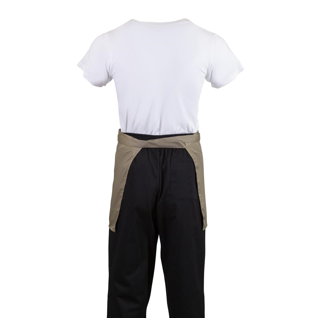 B432 Whites Short Bistro Apron Tan JD Catering Equipment Solutions Ltd