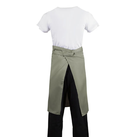 B434 Whites Regular Bistro Apron Olive JD Catering Equipment Solutions Ltd