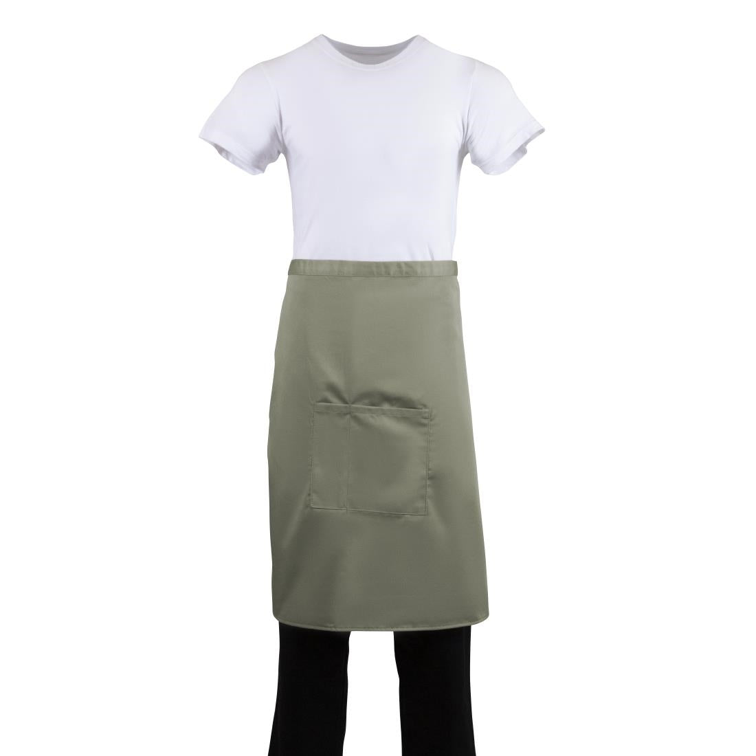 B434 Whites Regular Bistro Apron Olive JD Catering Equipment Solutions Ltd