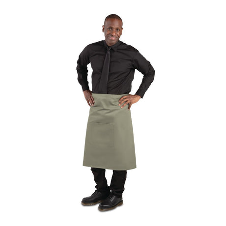 B434 Whites Regular Bistro Apron Olive JD Catering Equipment Solutions Ltd