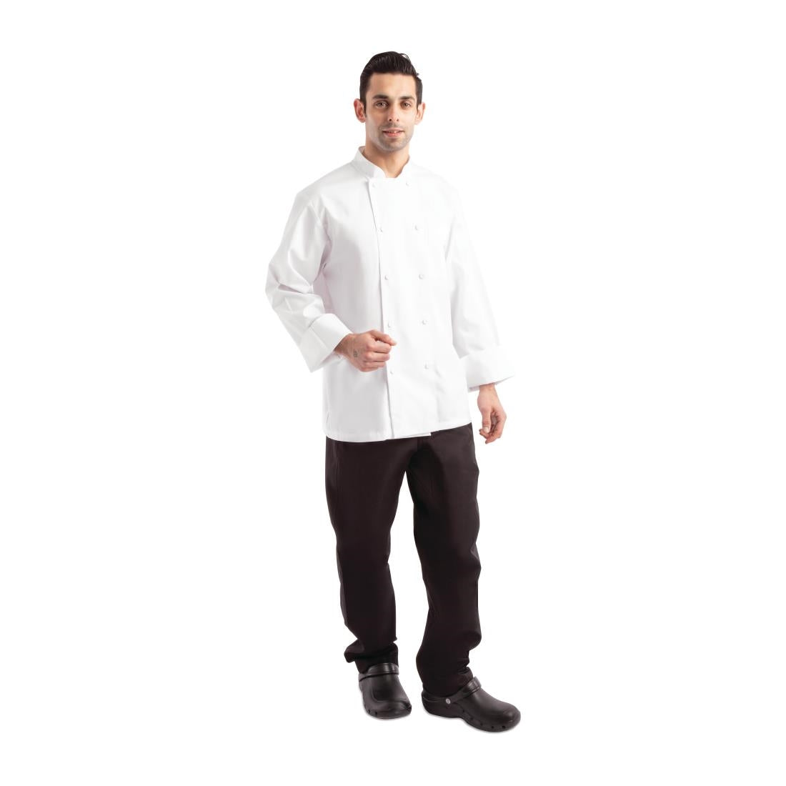 B649-M Chef Works Calgary Long Sleeve Cool Vent Unisex Chefs Jacket White M JD Catering Equipment Solutions Ltd