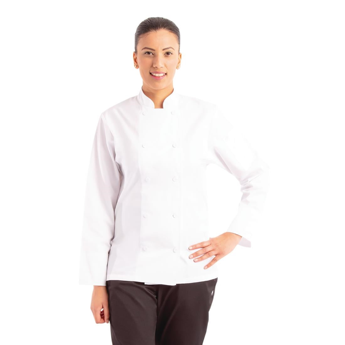 B649-XL Chef Works Calgary Long Sleeve Cool Vent Unisex Chefs Jacket White XL JD Catering Equipment Solutions Ltd