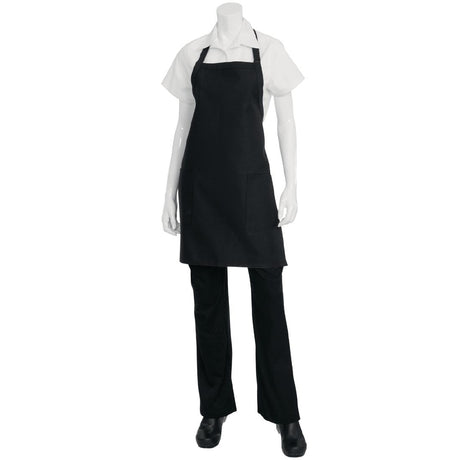 B780 Chef Works Two Patch Pocket Bib Apron Black JD Catering Equipment Solutions Ltd