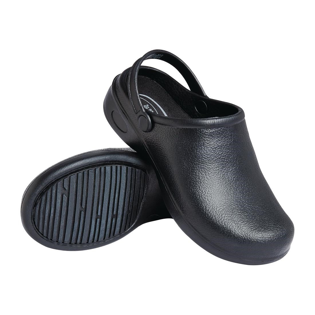 B979-4445 Nisbets Essentials Chefs Clog Black 4445 JD Catering Equipment Solutions Ltd