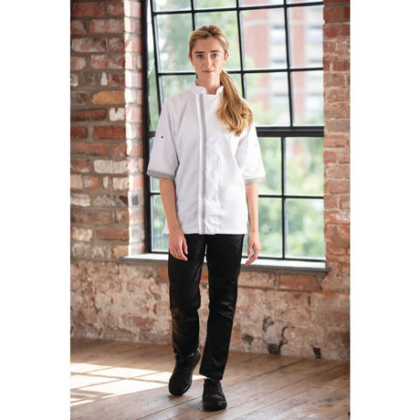 B998-L Southside Unisex Chefs Jacket Short Sleeve White L JD Catering Equipment Solutions Ltd