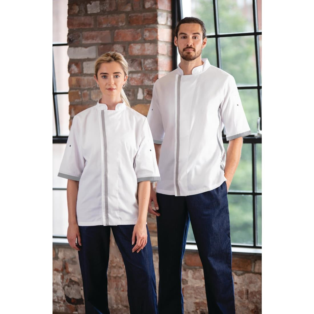 B998-M Southside Unisex Chefs Jacket Short Sleeve White M JD Catering Equipment Solutions Ltd