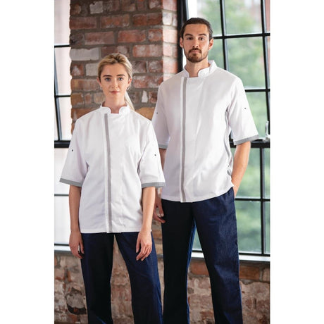 B998-S Southside Unisex Chefs Jacket Short Sleeve White S JD Catering Equipment Solutions Ltd