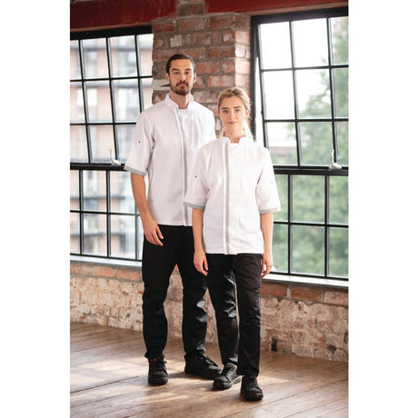 B998-S Southside Unisex Chefs Jacket Short Sleeve White S JD Catering Equipment Solutions Ltd