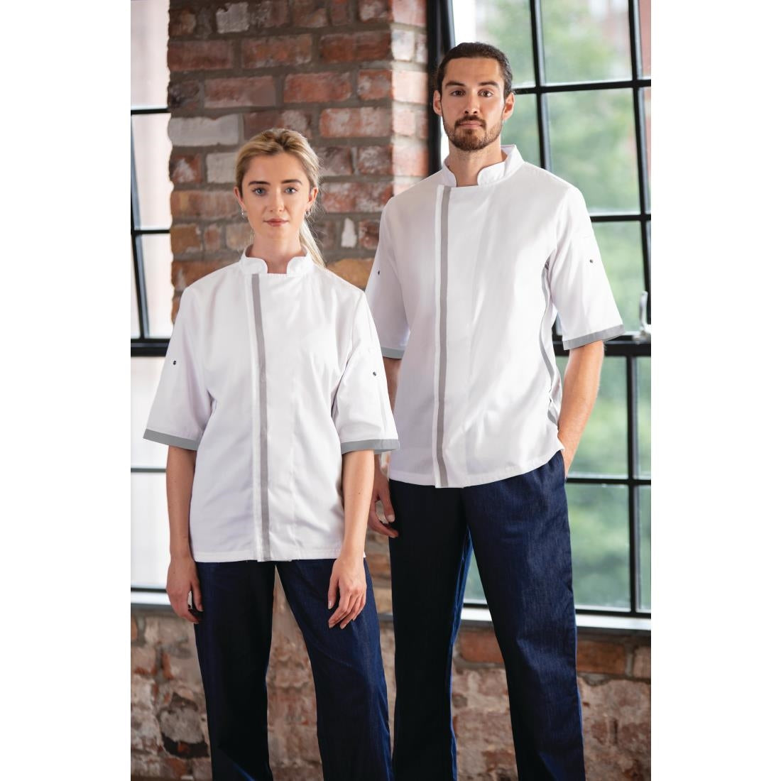 B998-XL Southside Unisex Chefs Jacket Short Sleeve White XL JD Catering Equipment Solutions Ltd