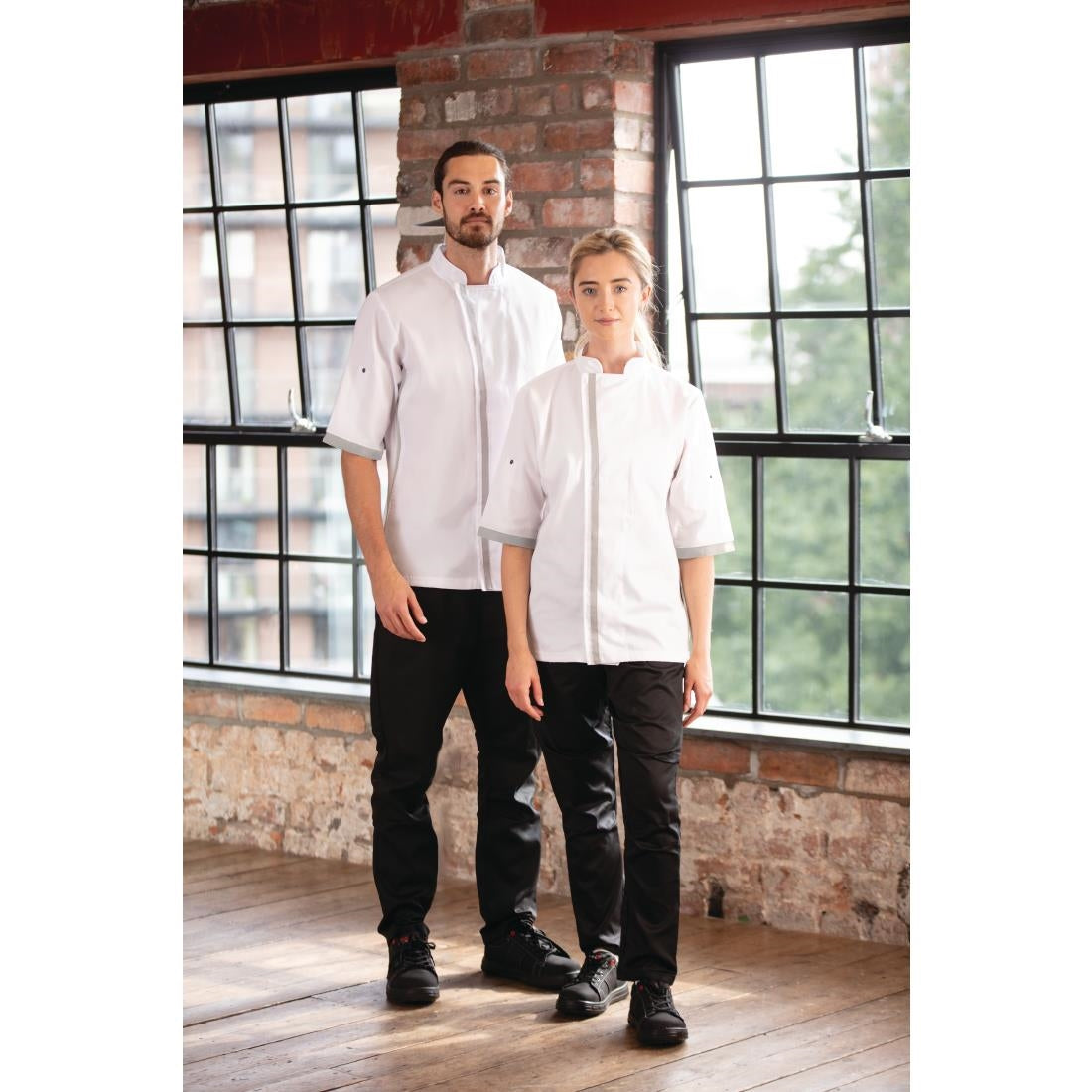 B998-XL Southside Unisex Chefs Jacket Short Sleeve White XL JD Catering Equipment Solutions Ltd