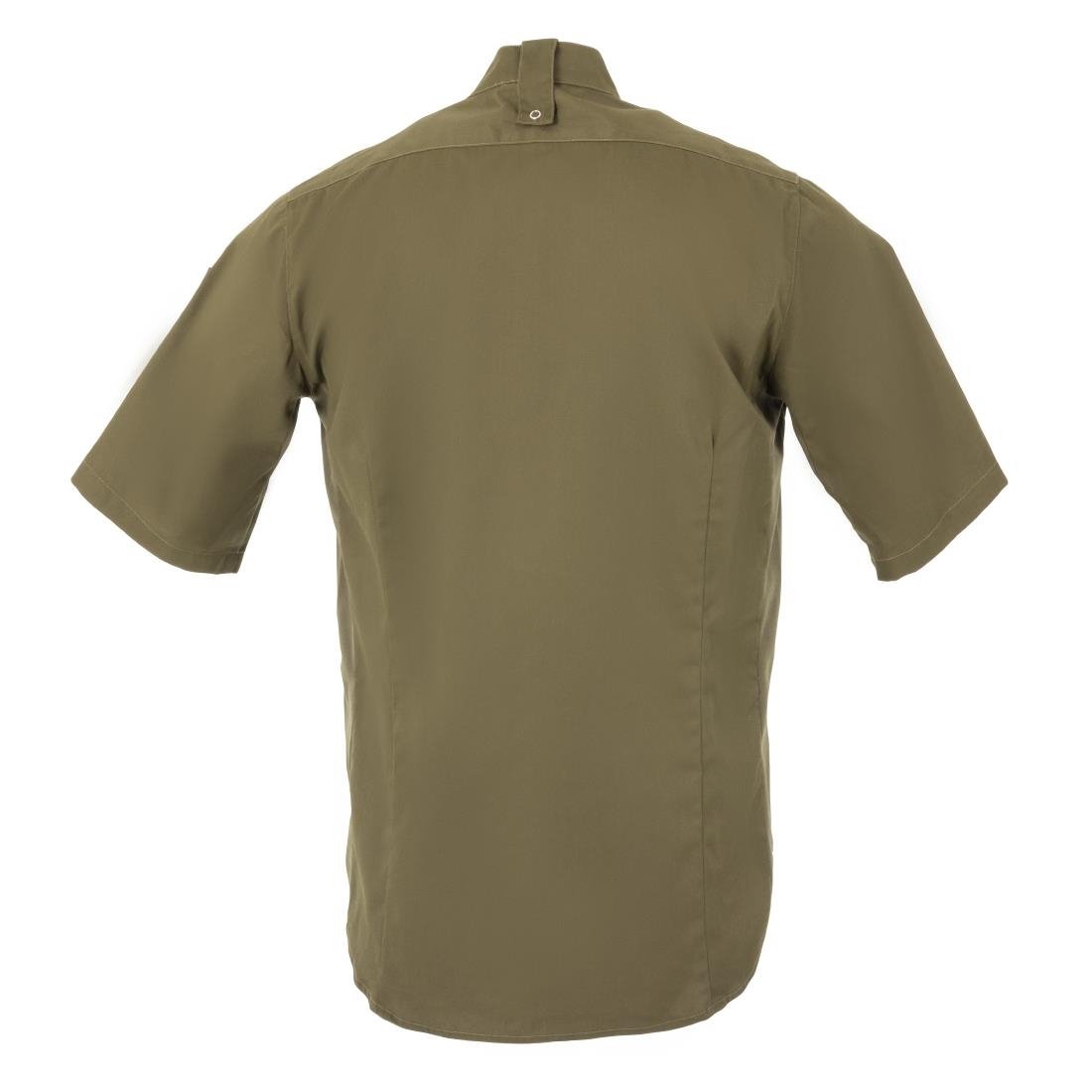 BA001-S Southside Band Collar Chef Jacket Khaki Size S JD Catering Equipment Solutions Ltd