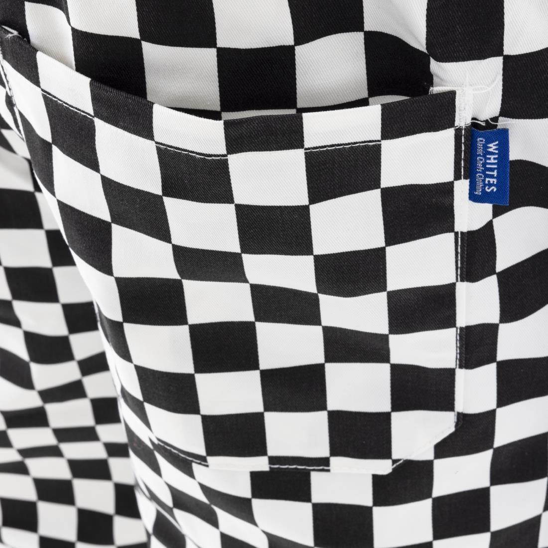 BA002-L Whites Unisex Vegas Trousers Big Black & White Check Size L JD Catering Equipment Solutions Ltd