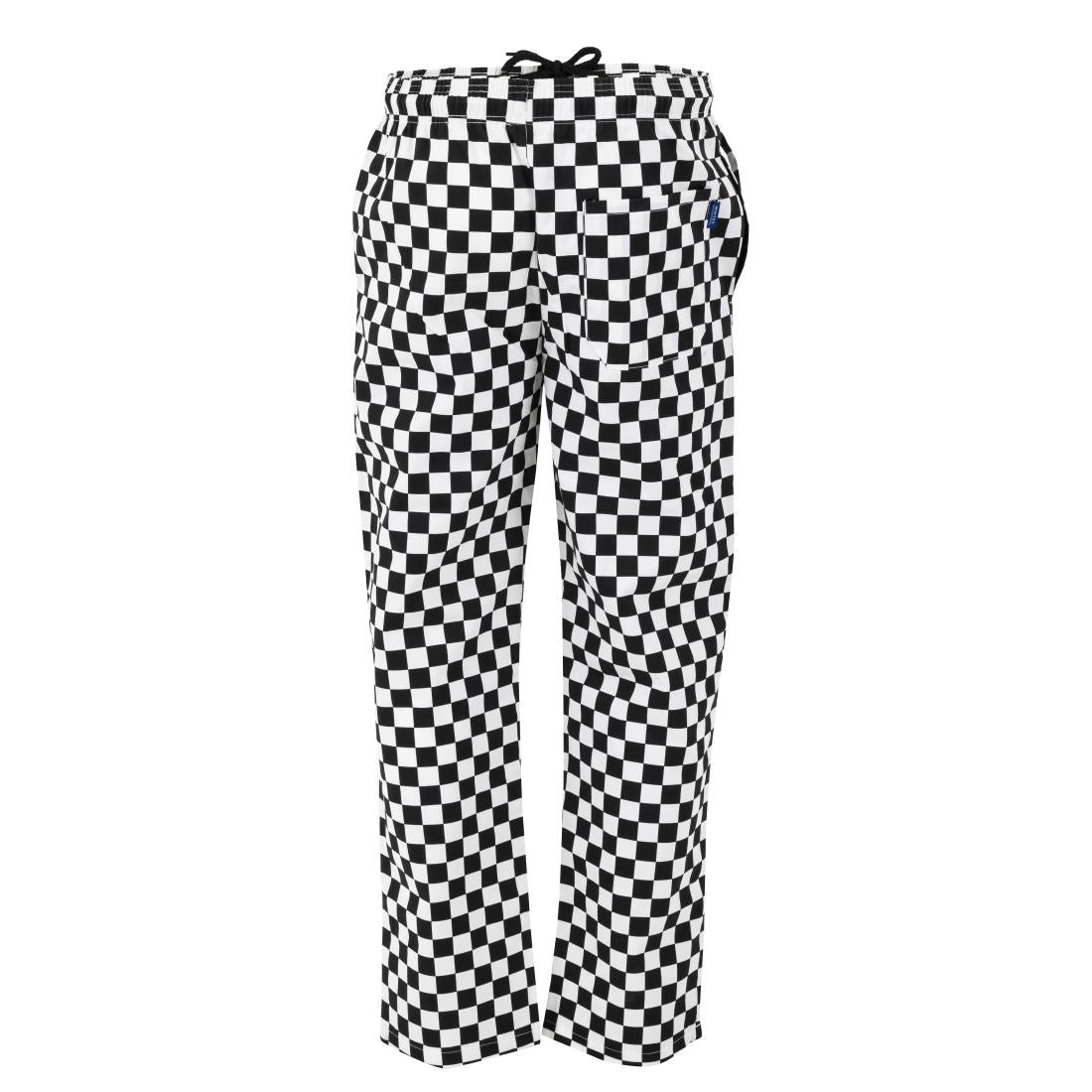 BA002-M Whites Unisex Vegas Trousers Big Black & White Check Size M JD Catering Equipment Solutions Ltd