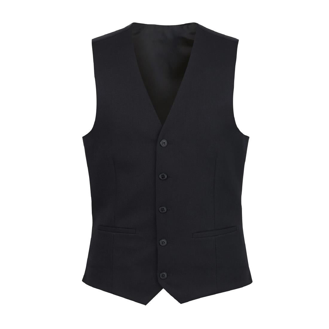 BA053-L Brook Taverner Mens Mercury Black Waistcoat Large JD Catering Equipment Solutions Ltd