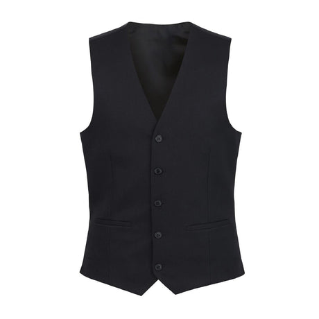 BA053-M Brook Taverner Mens Mercury Black Waistcoat Medium JD Catering Equipment Solutions Ltd