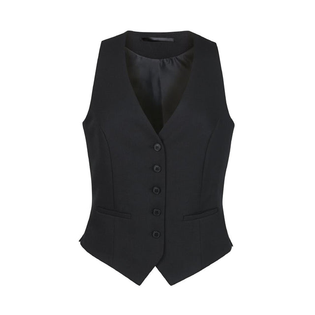 BA057-L Brook Taverner Ladies Luna Black Waistcoat Large JD Catering Equipment Solutions Ltd