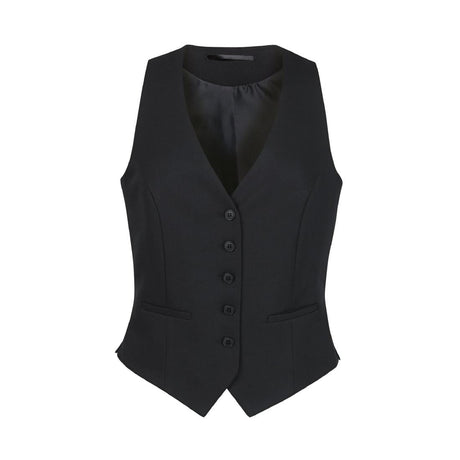 BA057-M Brook Taverner Ladies Luna Black Waistcoat Medium JD Catering Equipment Solutions Ltd