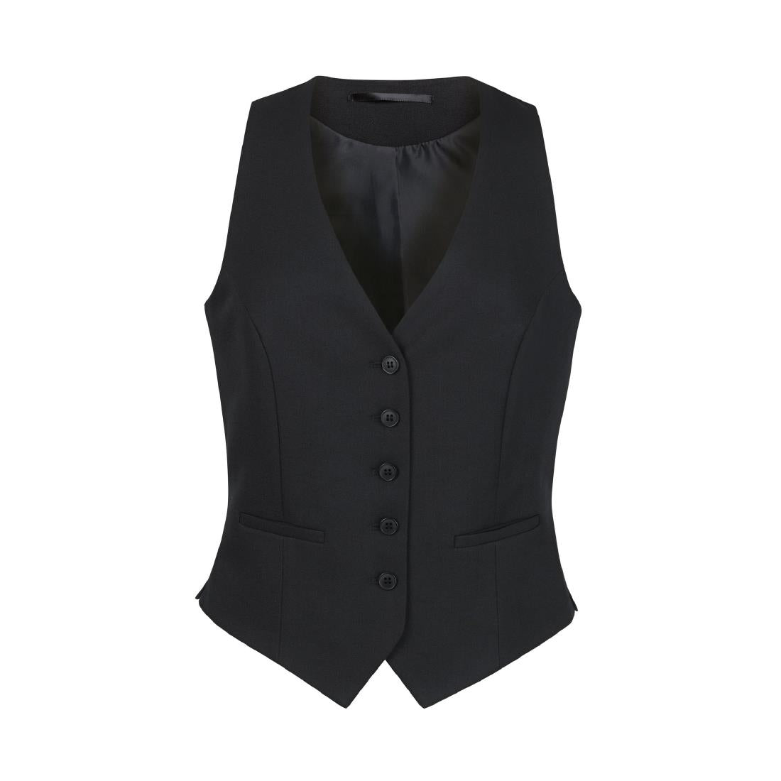 BA057-S Brook Taverner Ladies Luna Black Waistcoat Small JD Catering Equipment Solutions Ltd