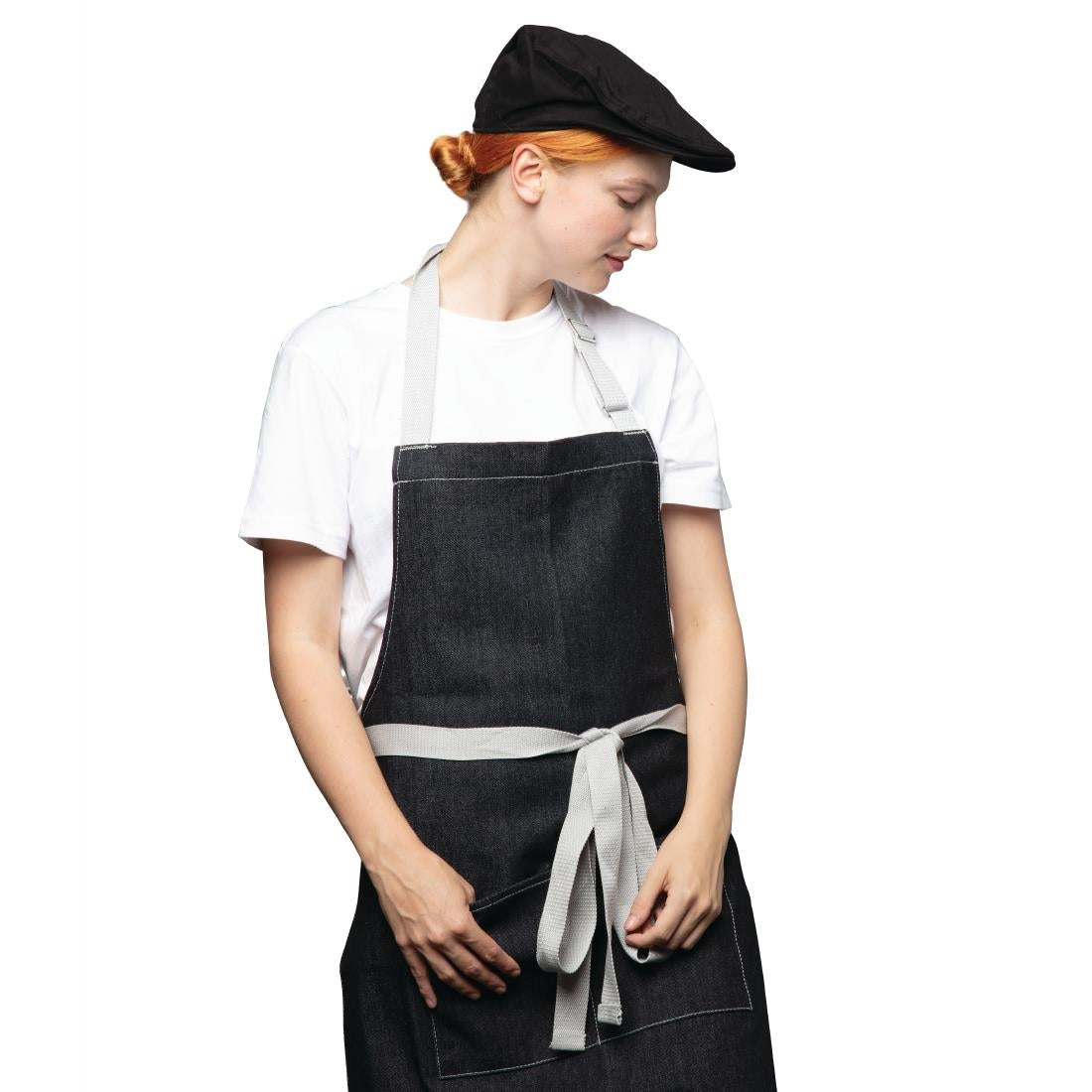 BB058-SM Chef Works Rockford Pigment Dye Canvas Flat Cap Steel Grey S-M JD Catering Equipment Solutions Ltd