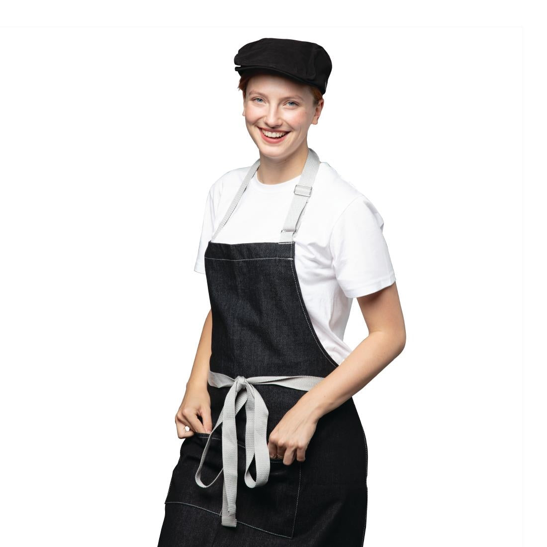 BB058-SM Chef Works Rockford Pigment Dye Canvas Flat Cap Steel Grey S-M JD Catering Equipment Solutions Ltd