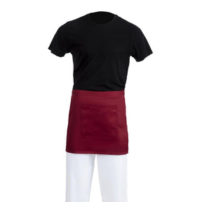 BB177 Whites Short Bistro Apron Burgundy JD Catering Equipment Solutions Ltd