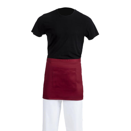 BB177 Whites Short Bistro Apron Burgundy JD Catering Equipment Solutions Ltd